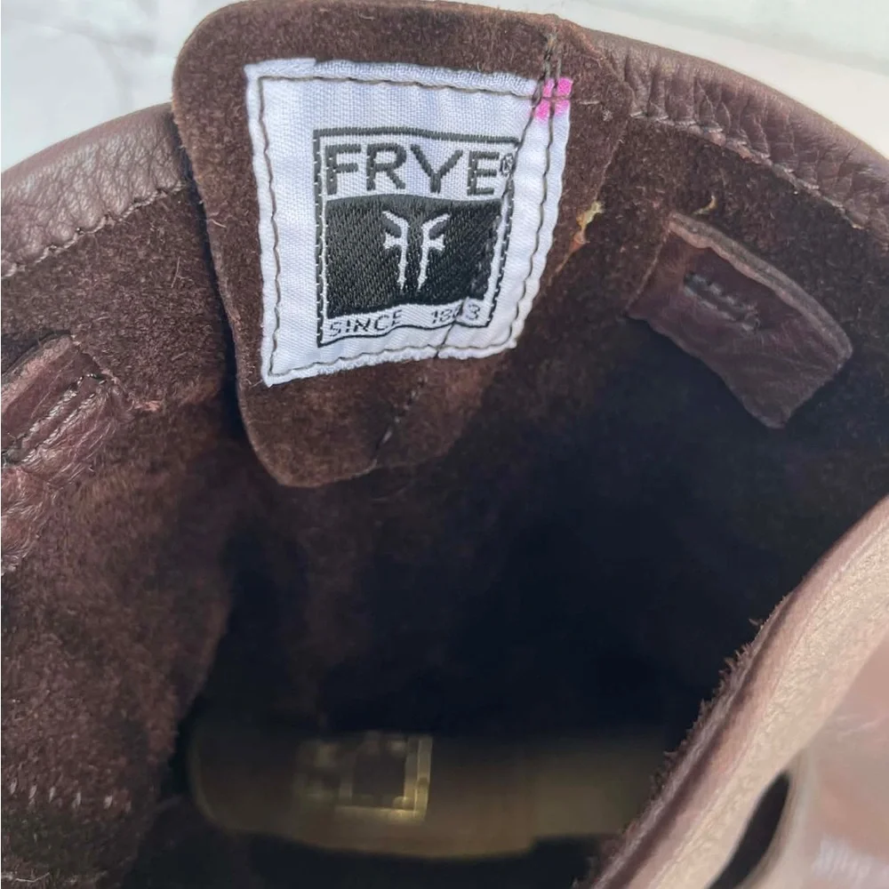 Frye Brown Leather Harness Boots